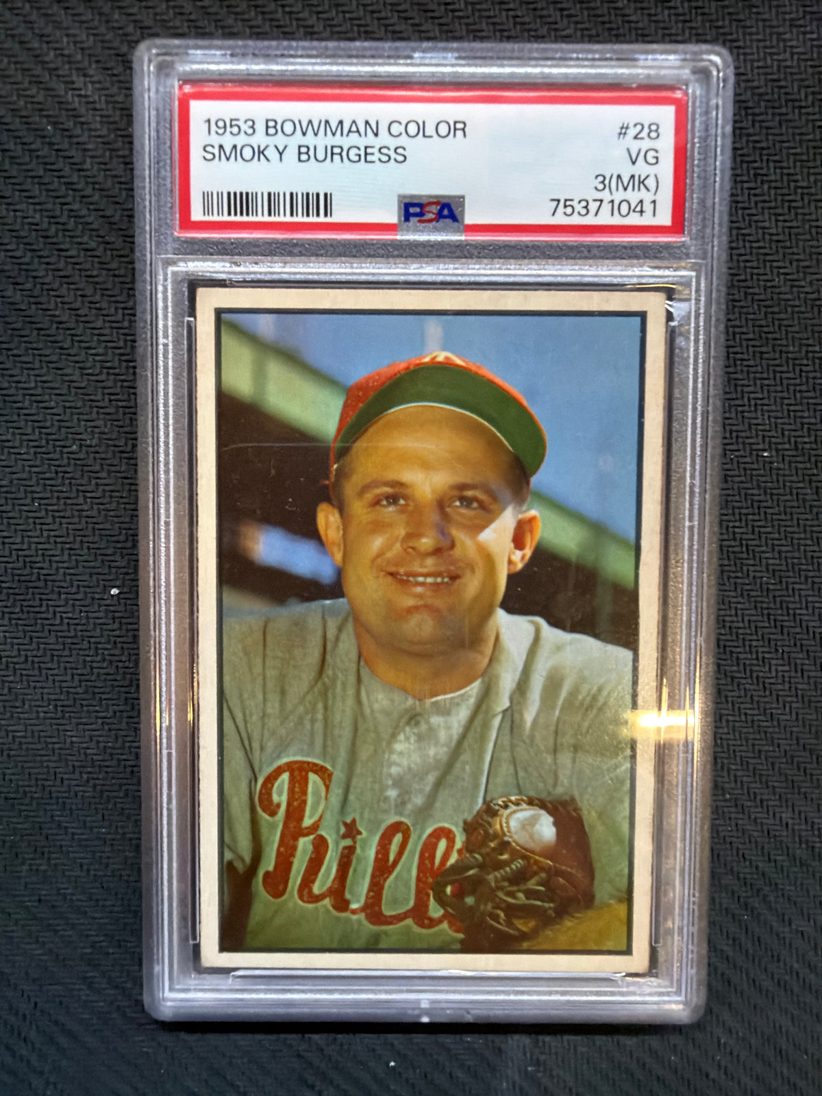 1953 Bowman Color Smoky Burgess #28 PSA 3(MK)