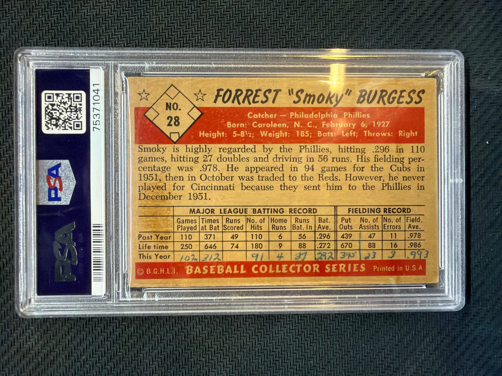 1953 Bowman Color Smoky Burgess #28 PSA 3(MK)