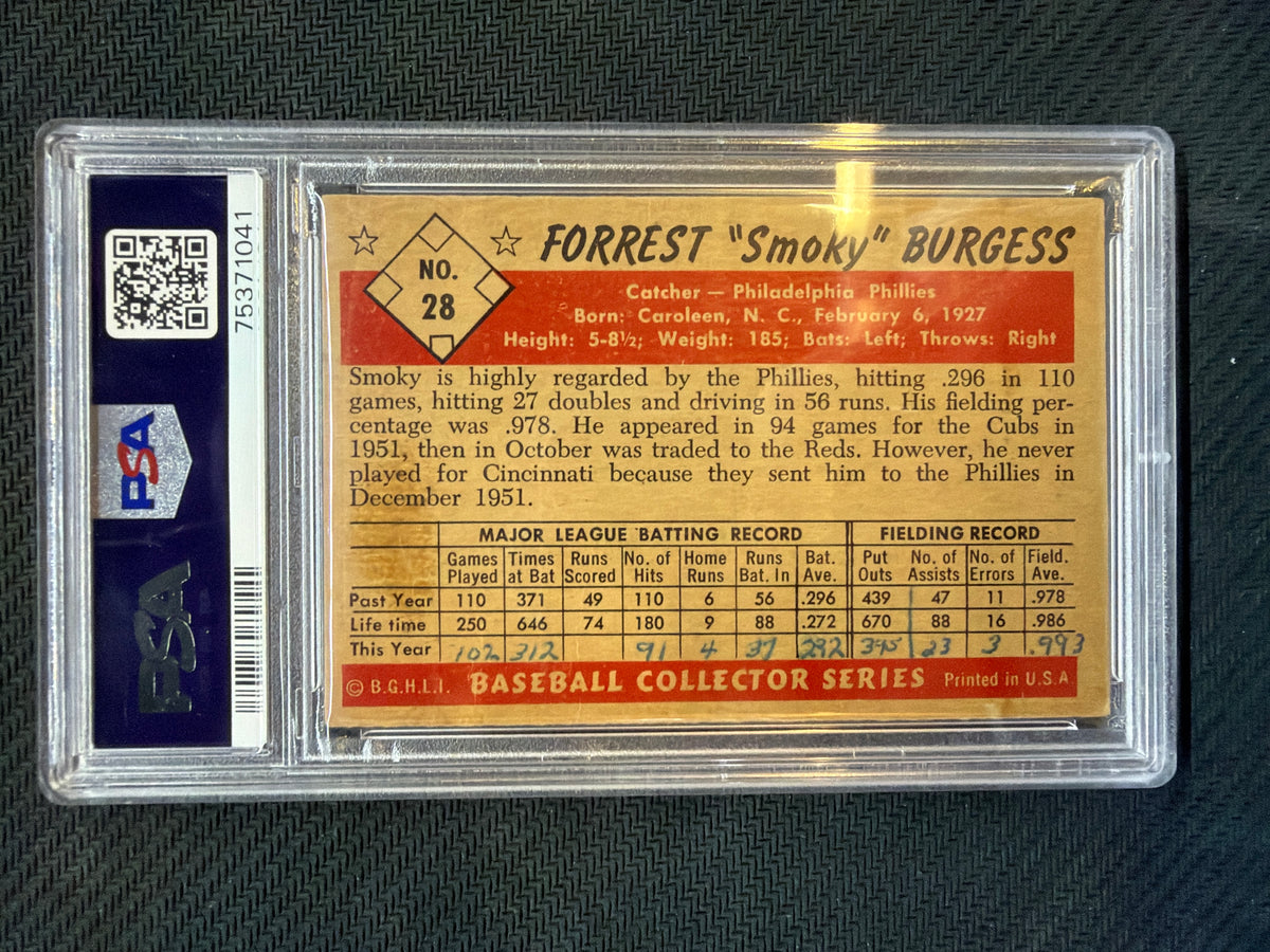 1953 Bowman Color Smoky Burgess #28 PSA 3(MK)