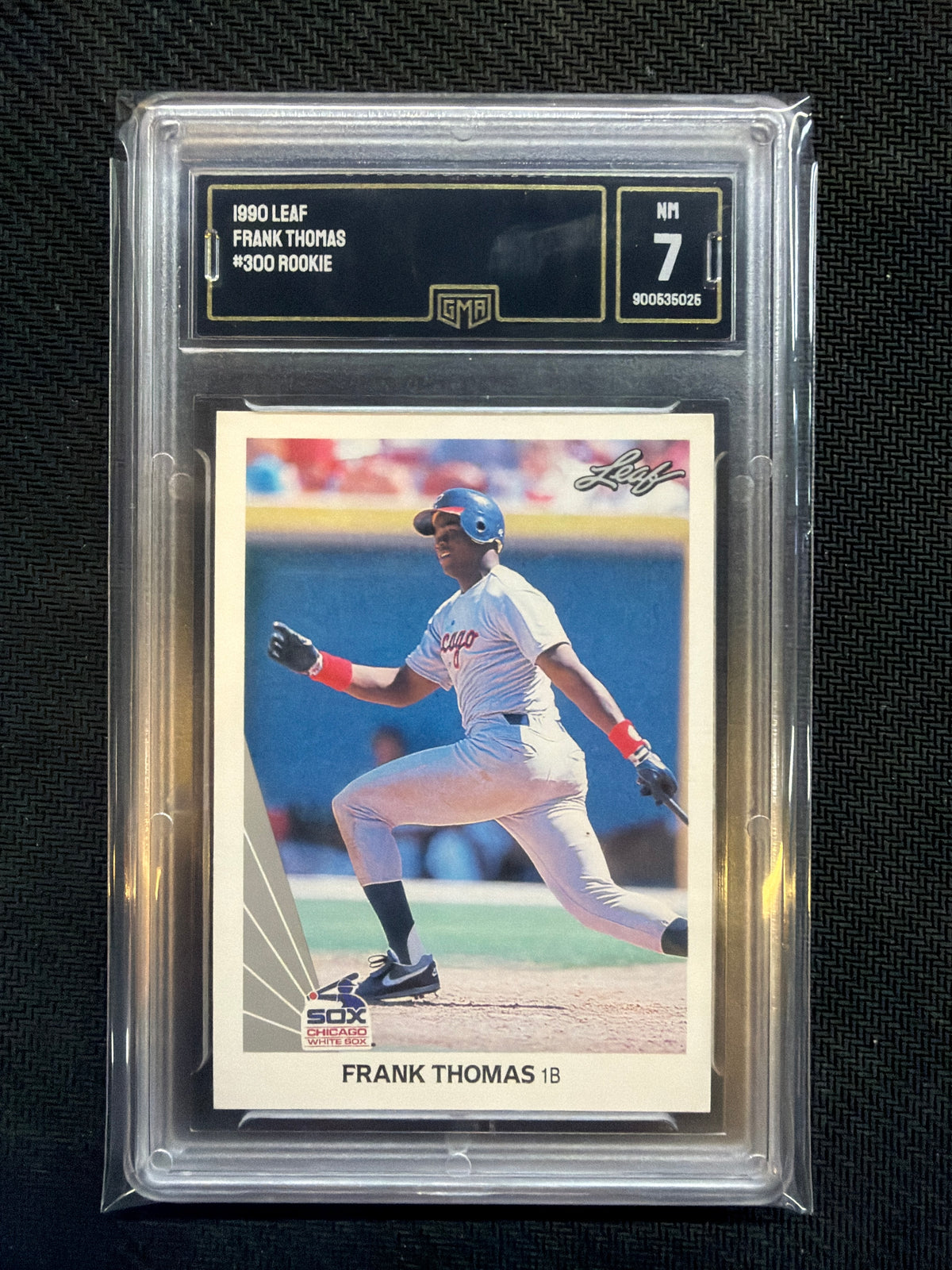 1990 Leaf Frank Thomas #300 GMA 7 Rookie White Sox