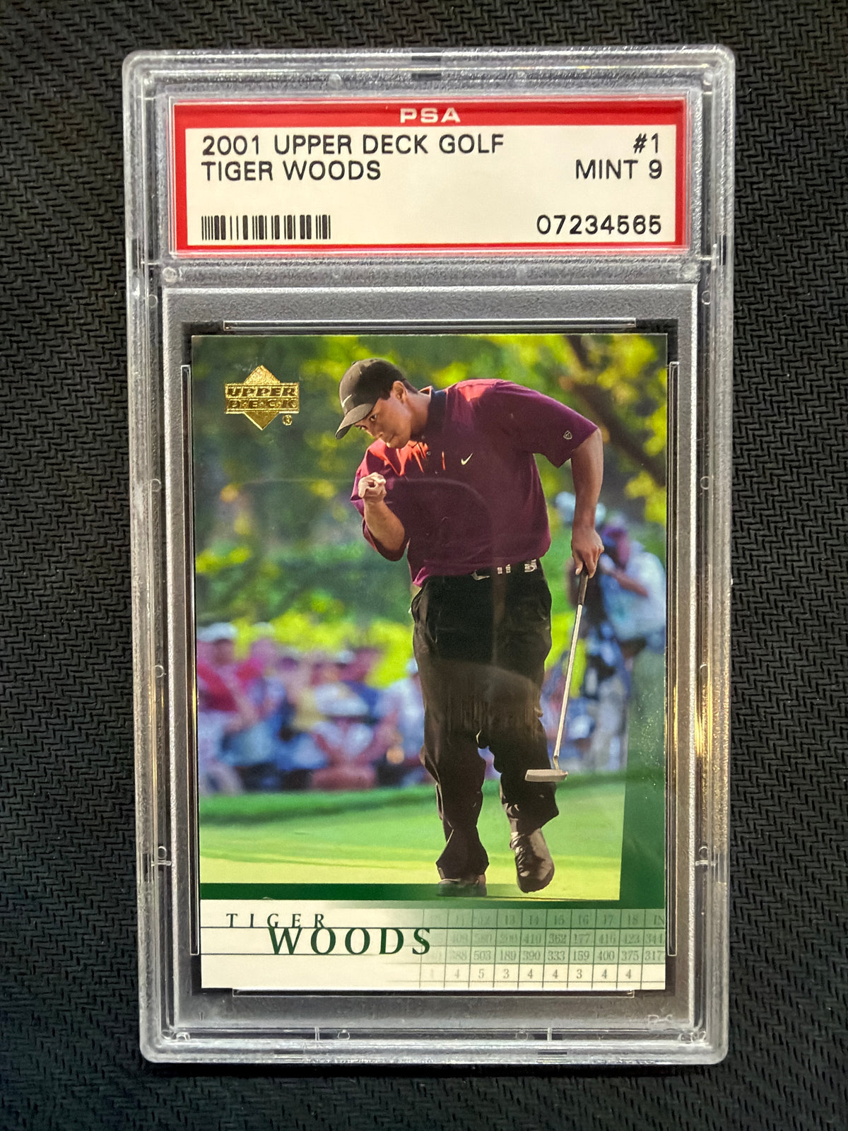 2001 Upper Deck Golf Tiger Woods #1 PSA 9