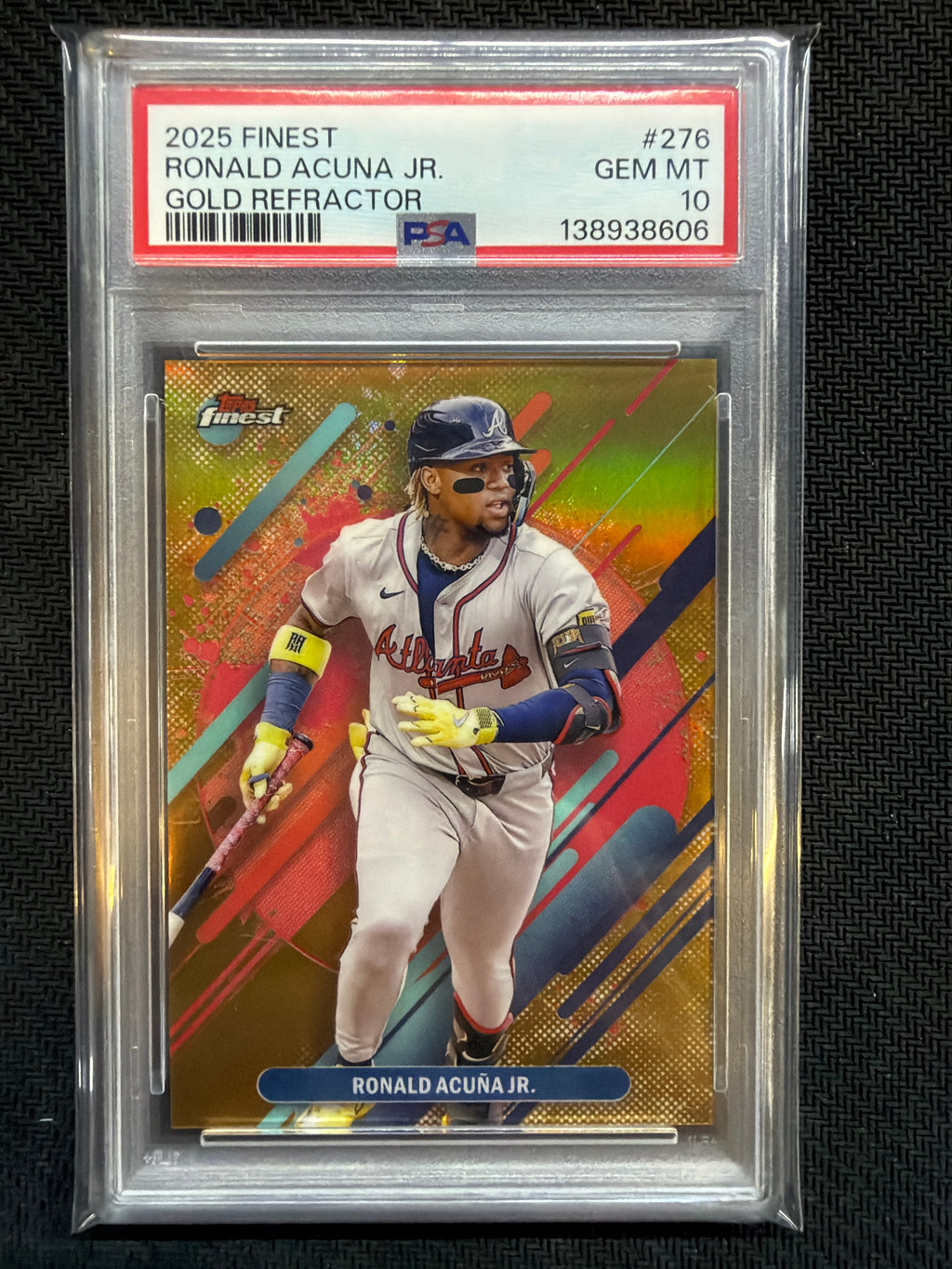 2025 Finest Ronald Acuna Jr Gold Refractor /20 #276 PSA 10 Braves