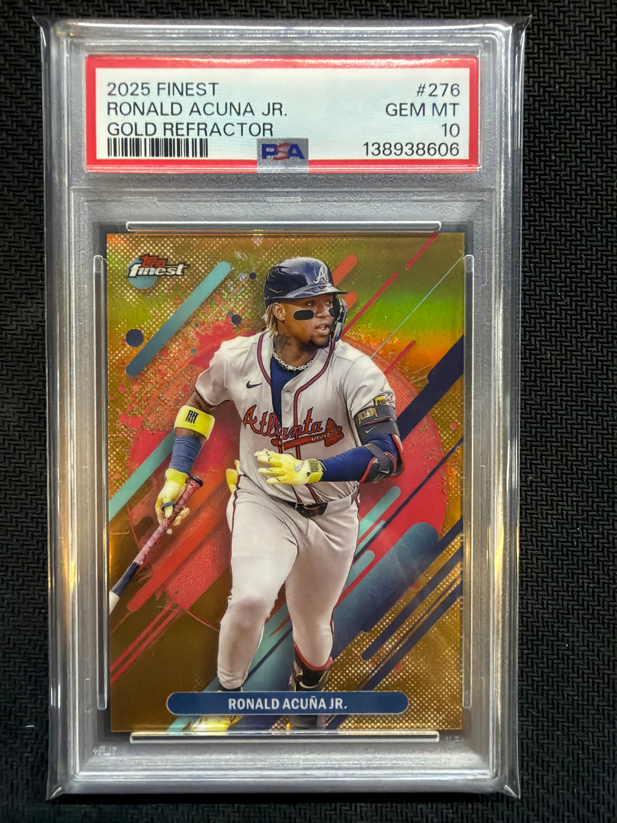 2025 Finest Ronald Acuna Jr Gold Refractor /20 #276 PSA 10 Braves