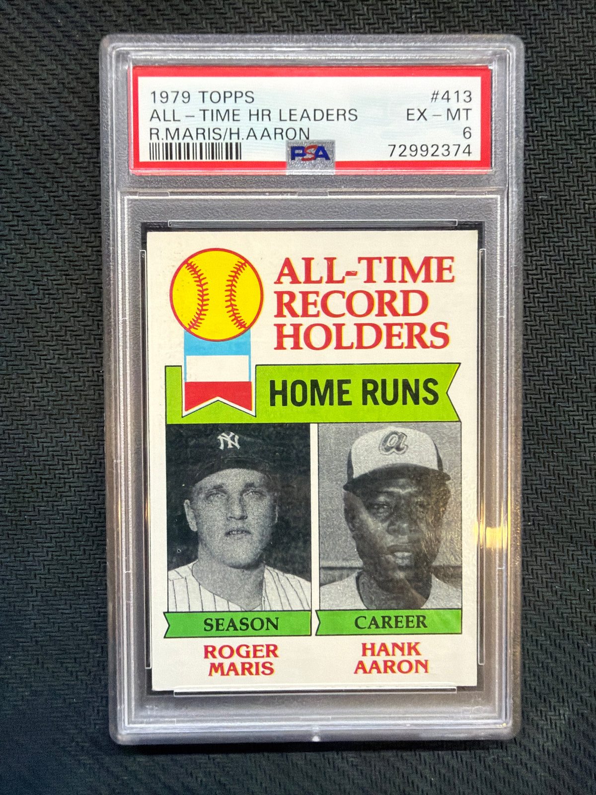 1979 Topps All Time HR Leaders R.MAris/H.Aaron #413 PSA 6