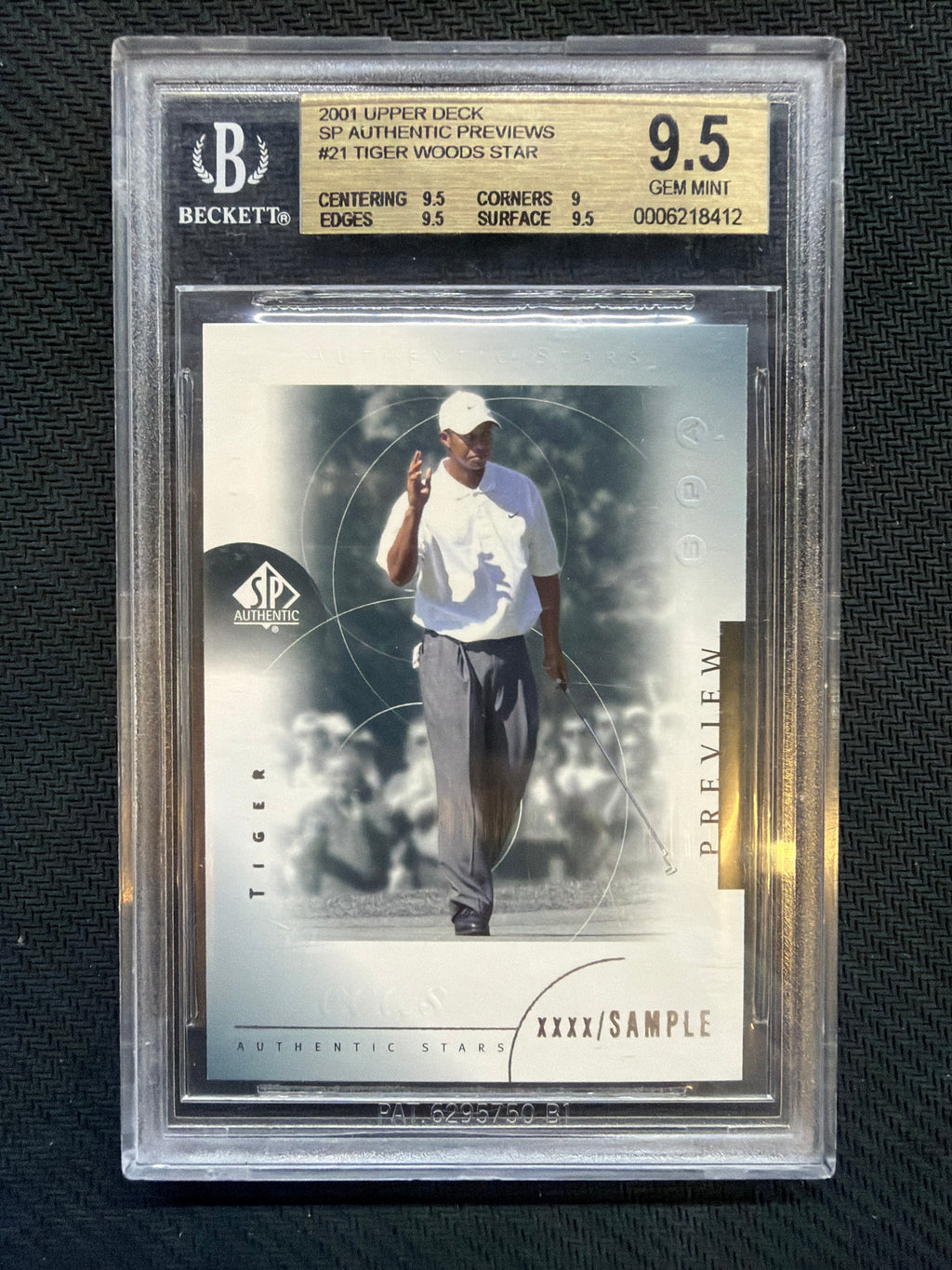 2001 Upper Deck Tiger Woods SP Authentic Previews #21 BGS 9.5