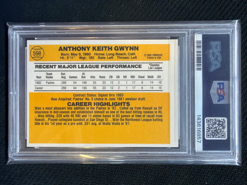 1983 Donruss Tony Gwynn #598 PSA 7 Padres