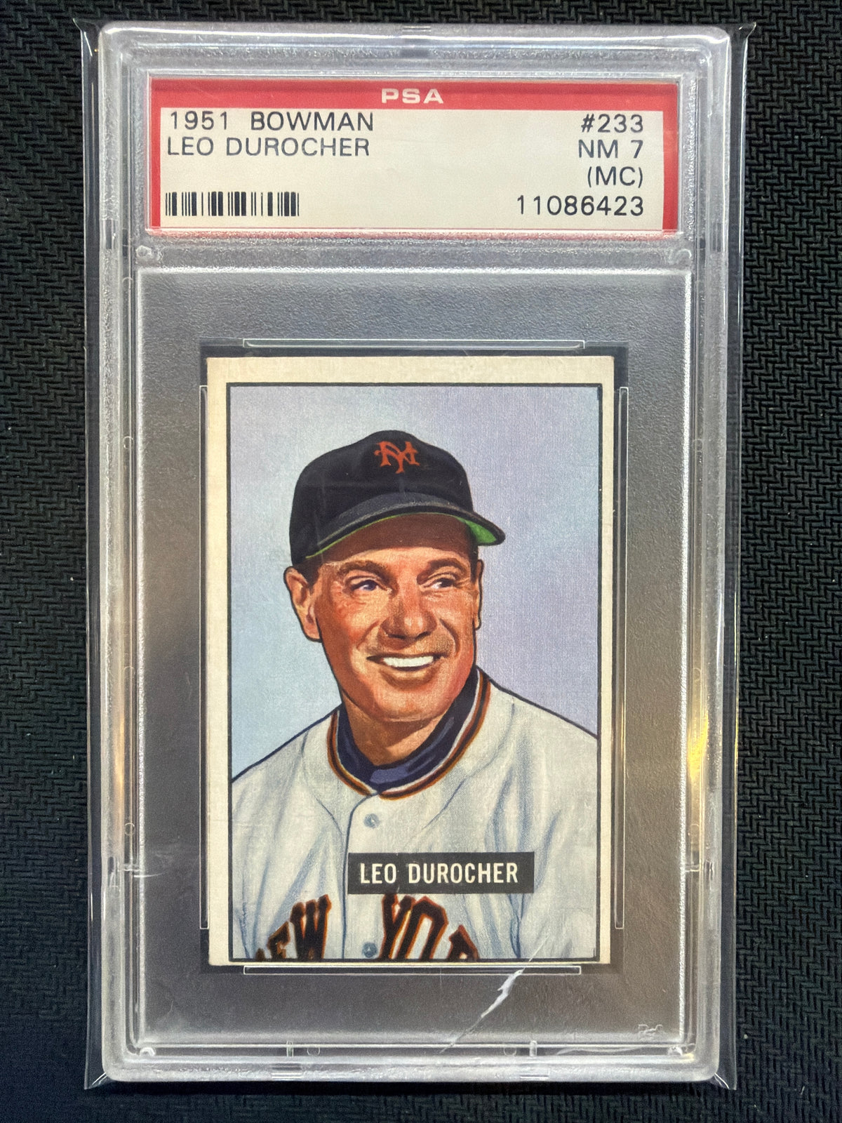 1951 Bowman Leo Durocher #233 PSA 7 (MC) Cracked Slab