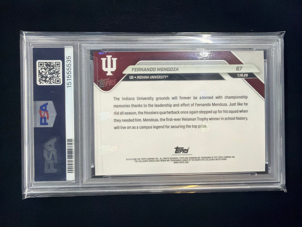 2025 Bowman U Now Fernando Mendoza Rookie #67 PSA 10 Indiana 535