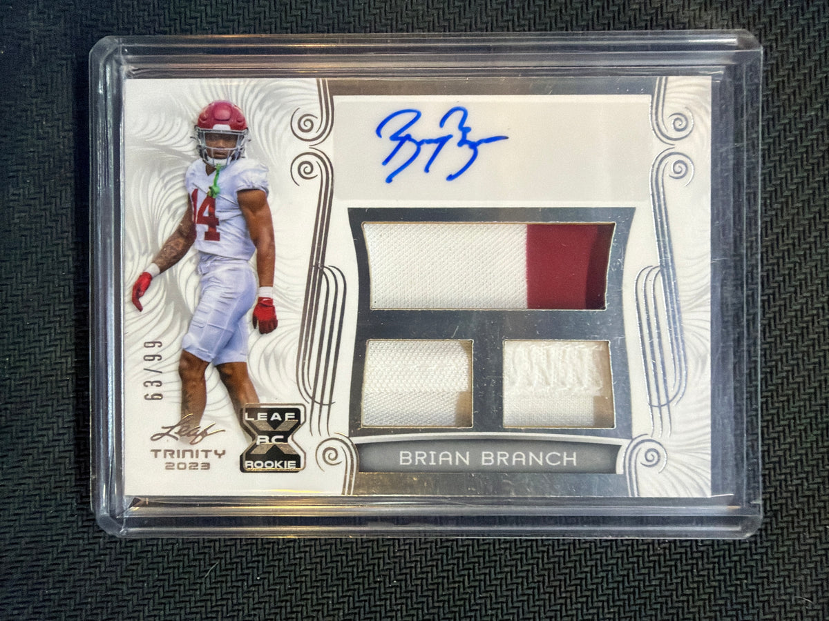 2022 Leaf Brian Branch Rookie Patch Auto /99 Alabama