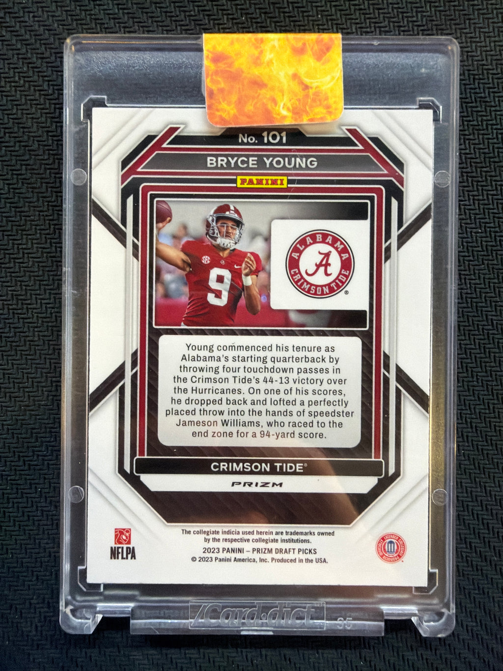 2023 Panini Prizm Bryce Young Snakeskin #101 Alabama