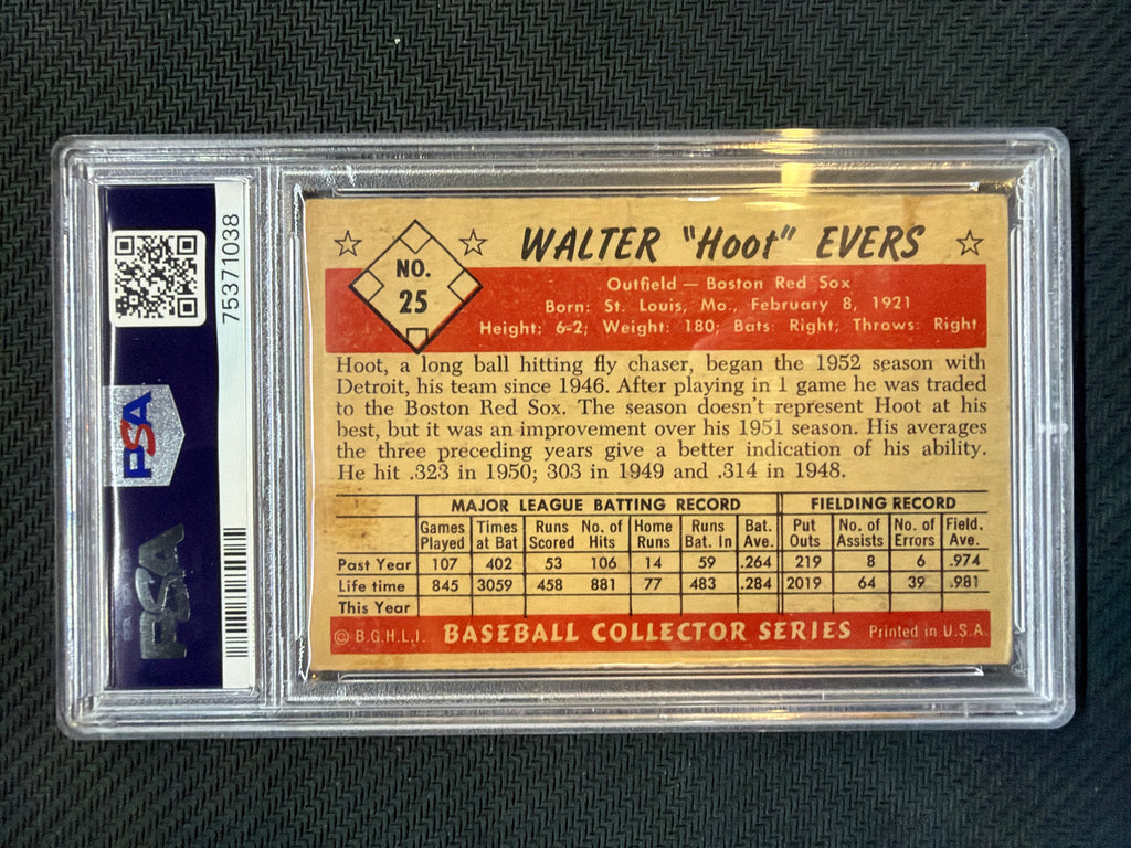 1953 Bowman Color Walter Hoot Evers #25 PSA 3