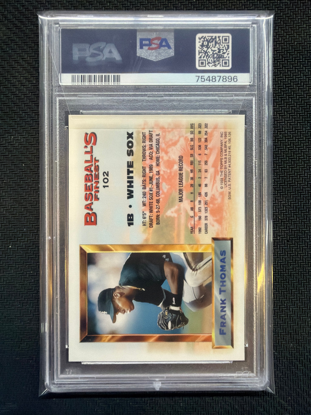 1933 Finest Frank Thomas #102 PSA 8 White Sox