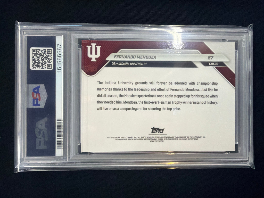 2025 Bowman U Now Fernando Mendoza Rookie #67 PSA 10 Indiana 557