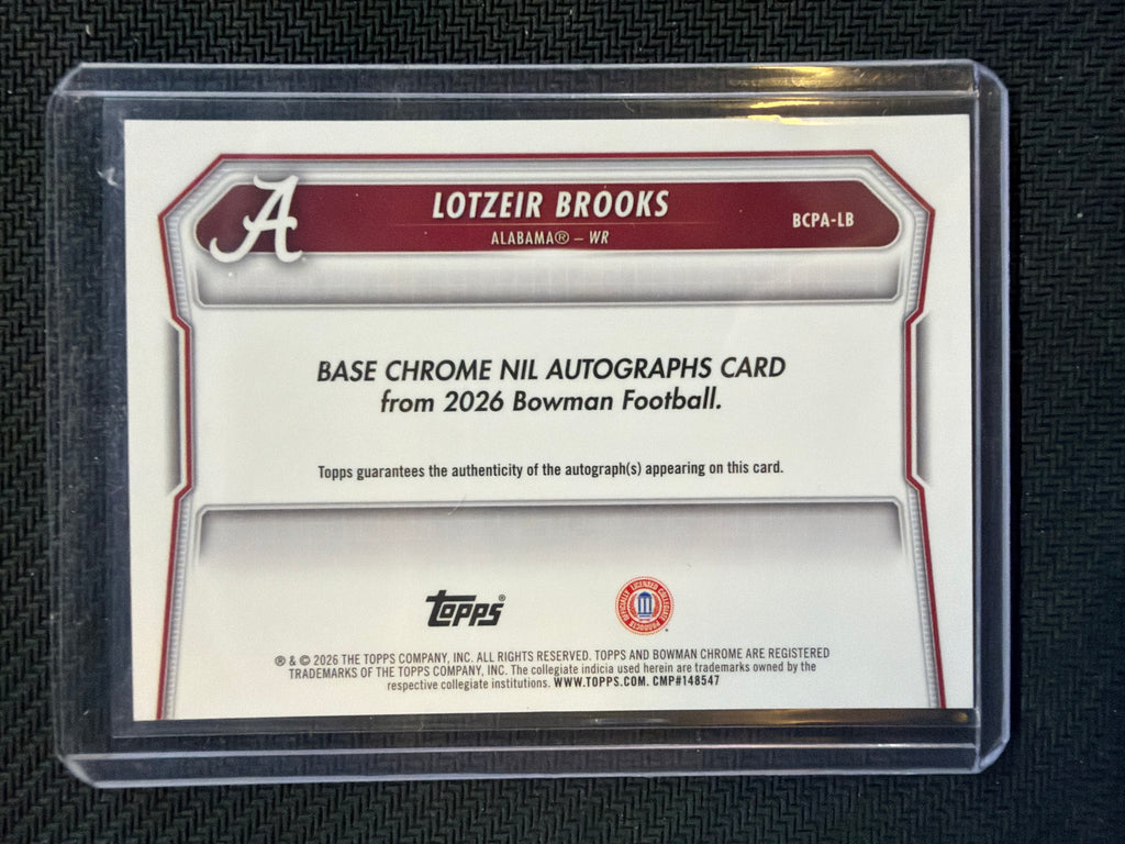 2026 Bowman Chrome Lotzier Brooks Gold Auto /50 Alabama