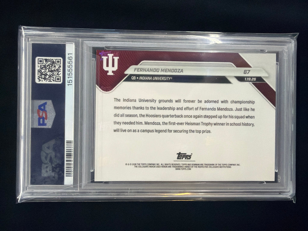 2025 Bowman U Now Fernando Mendoza Rookie #67 PSA 10 Indiana 561