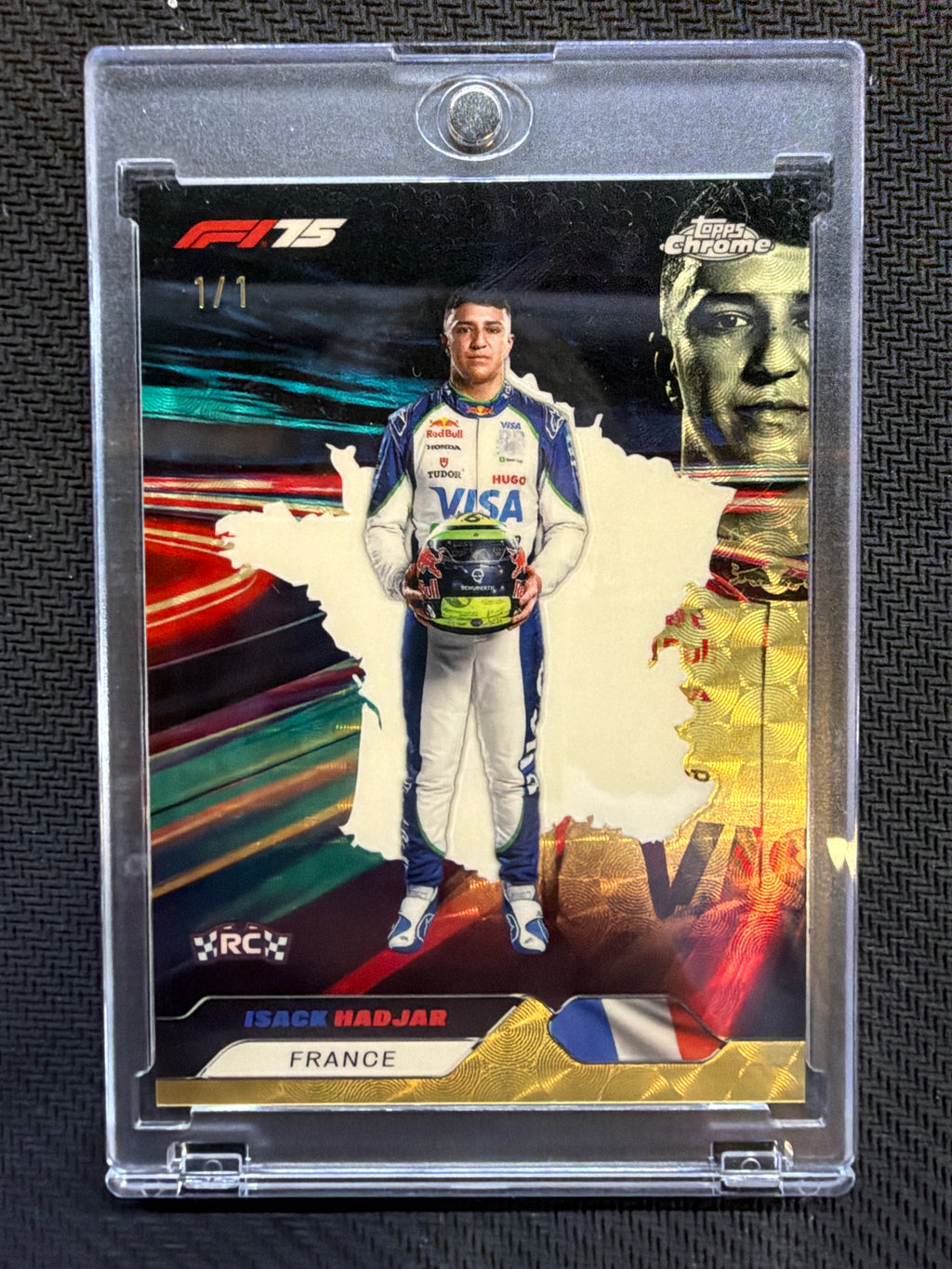 2025 Topps Chrome F1 Isack Hadjar Neon Nations Superfractor 1/1 #NN-6 Rookie