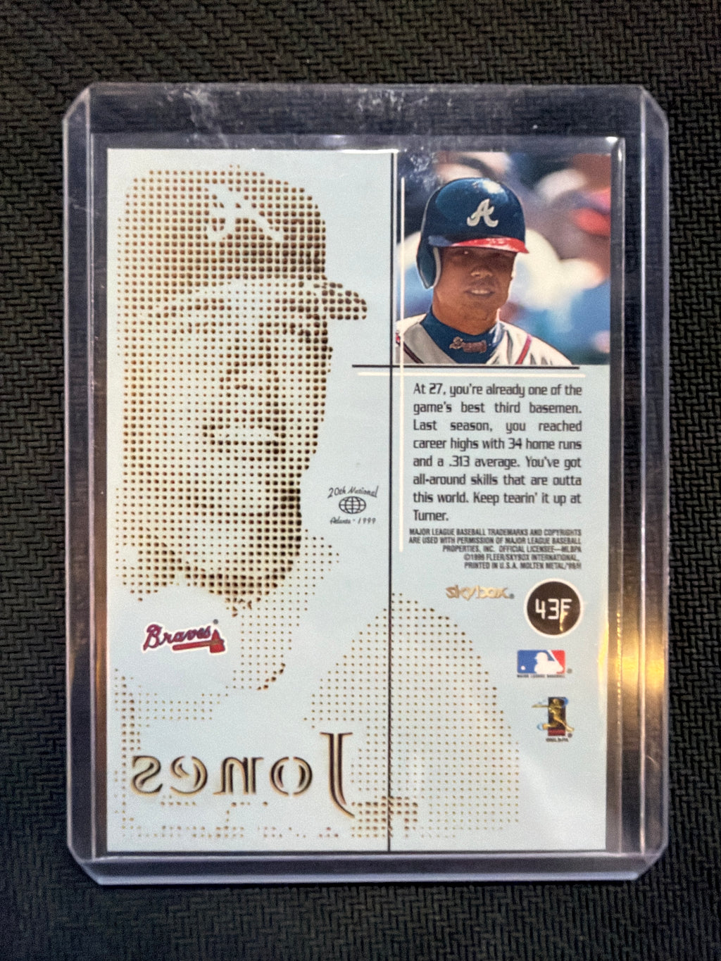1999 Skybox Molten Metal Chipper Jones Fusion #43F Braves