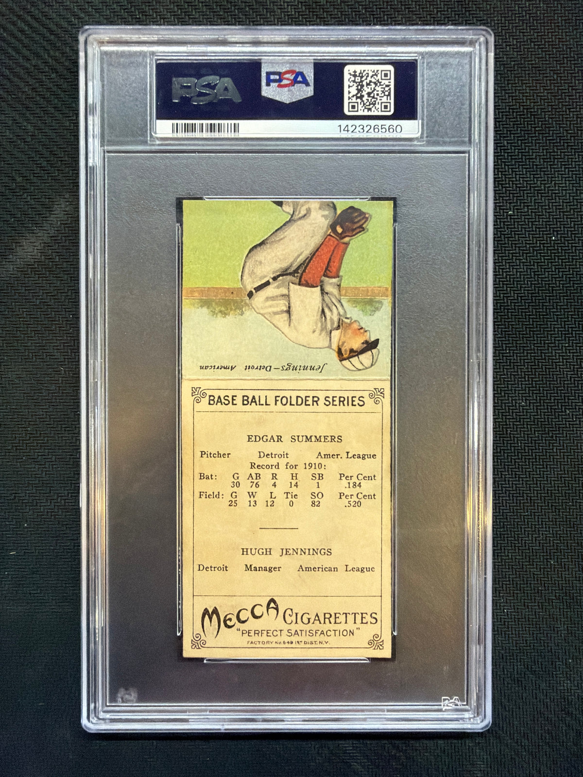 1911 Mecca T201 Double Folders x Edgar Summers & Hugh Jennings PSA 3