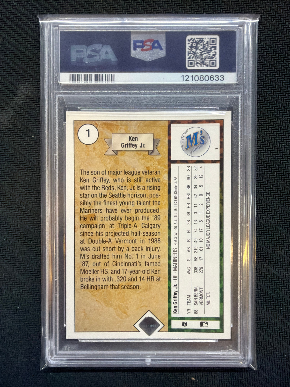 1989 Upper Deck Ken Griffey Jr Star Rookie #1 PSA 9 Mariners