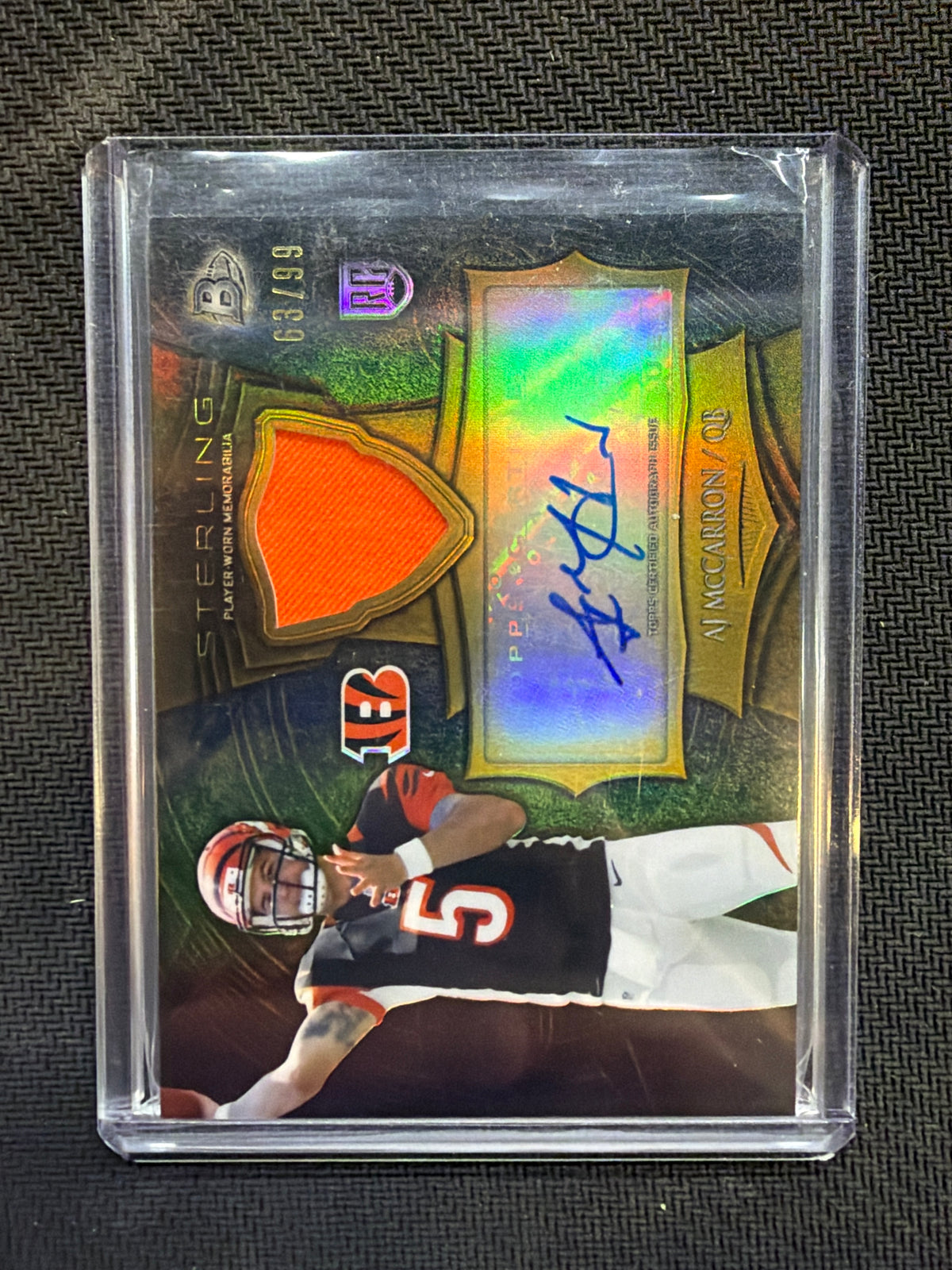 2014 Bowman Sterling AJ McCarron Patch Auto /99 Bengals