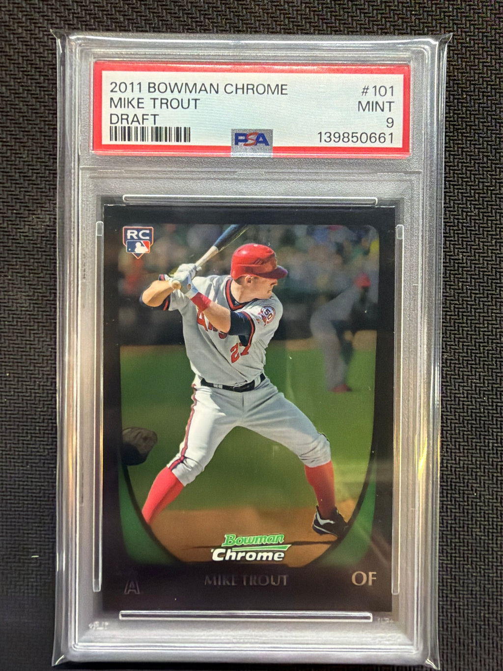 2011 Bowman Chrome Mike Trout Draft #101 PSA 9 Angels