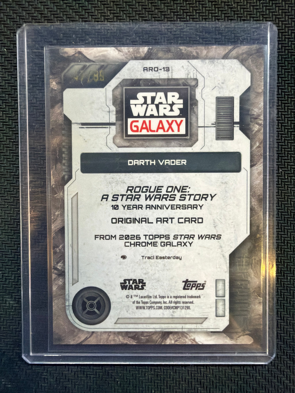 2026 Topps Chrome Star Wars Galaxy Darth Vader Original Art /99 #ARO-13