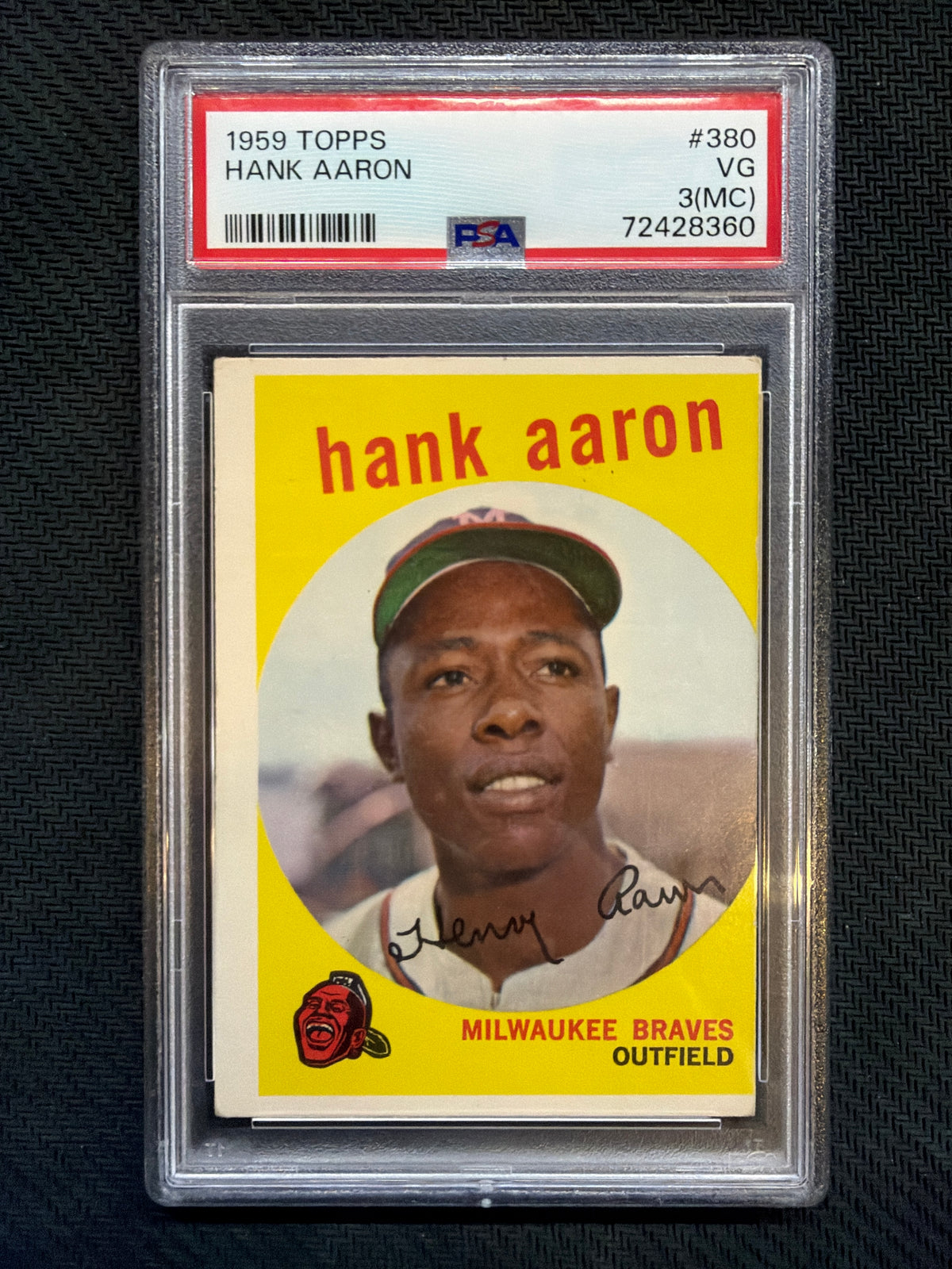 1959 Topps Hank Aaron #380 PSA 3(MC) Braves