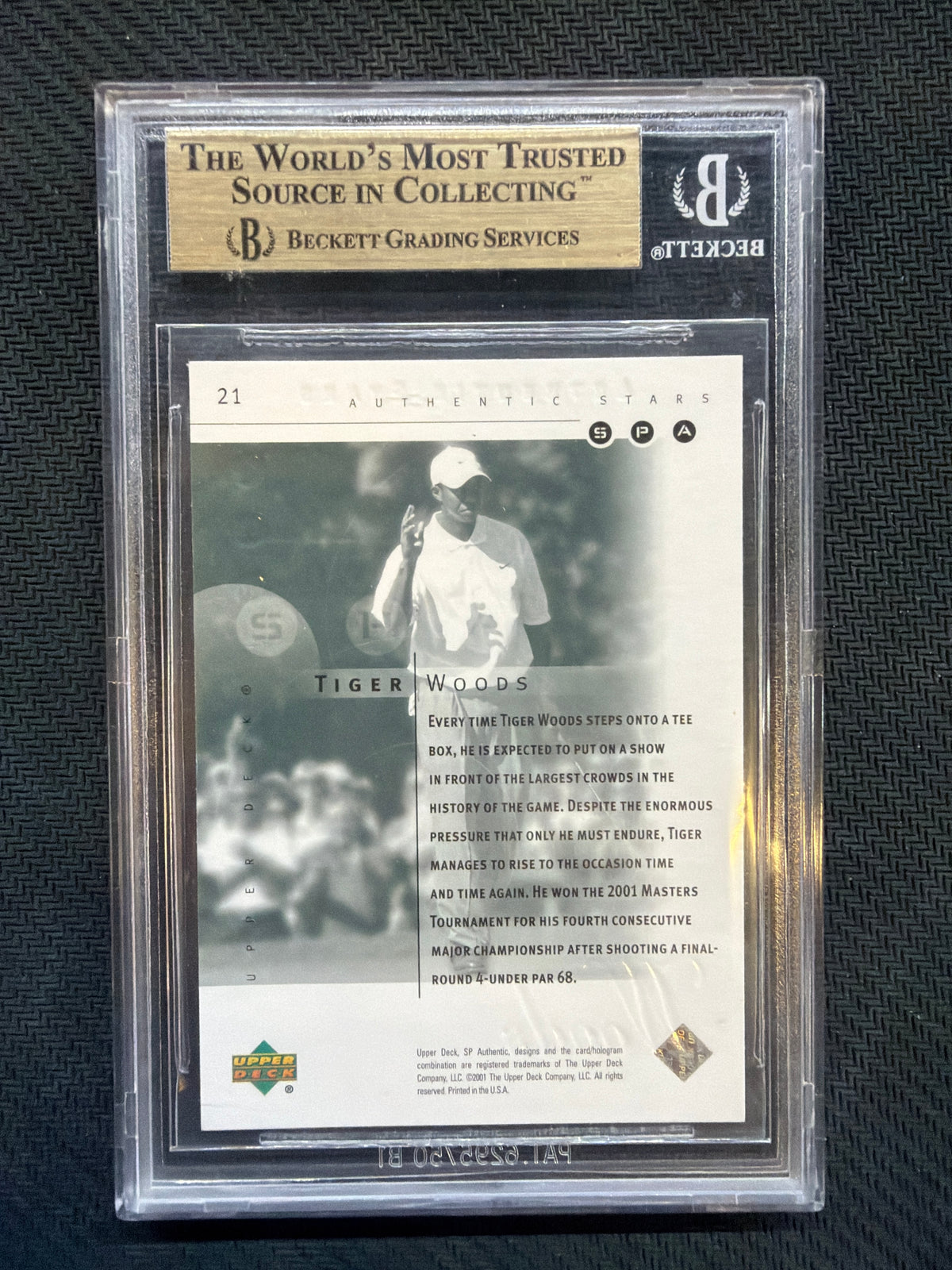 2001 Upper Deck Tiger Woods SP Authentic Previews #21 BGS 9.5