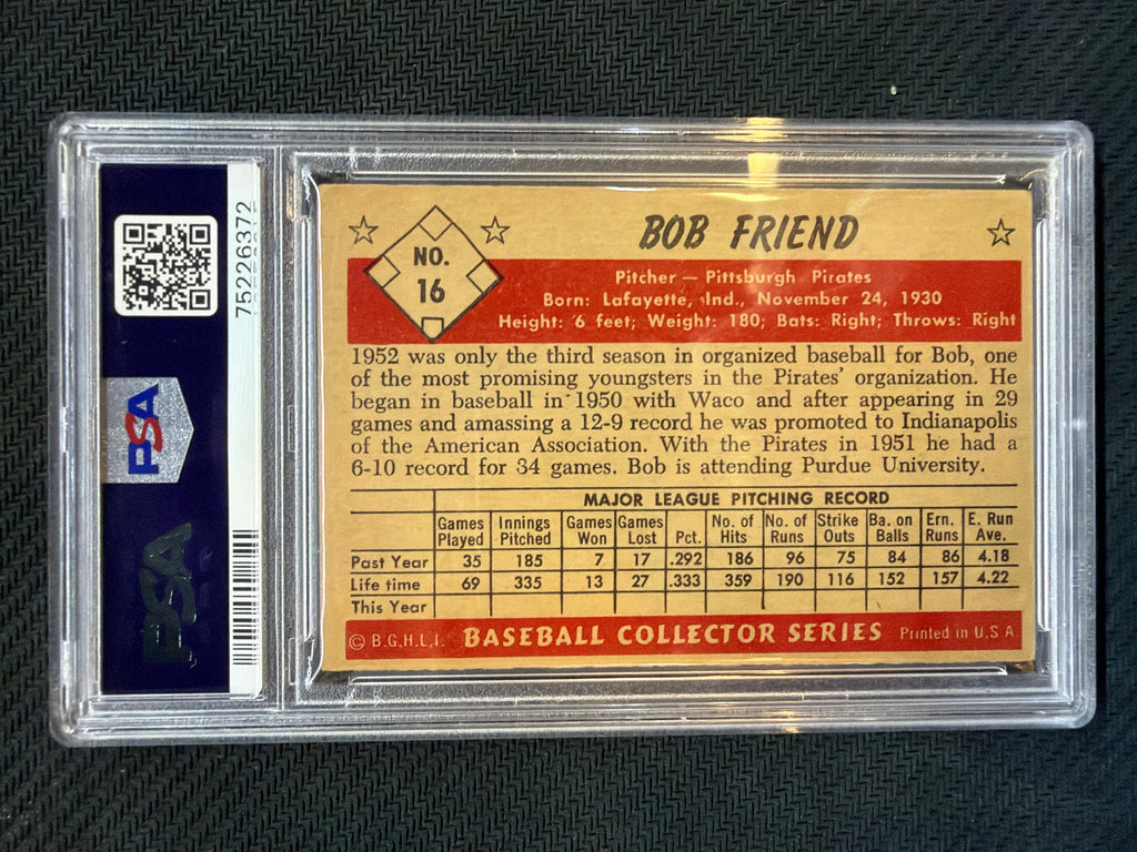 1953 Bowman Color Bob Friend #16 PSA 3
