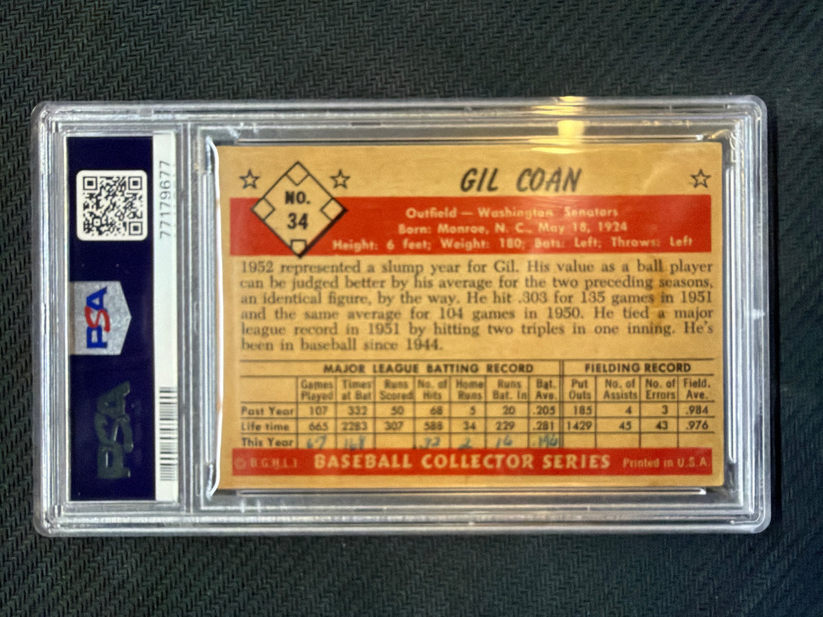 1953 Bowman Color Gil Coan #34 PSA 3(MK)