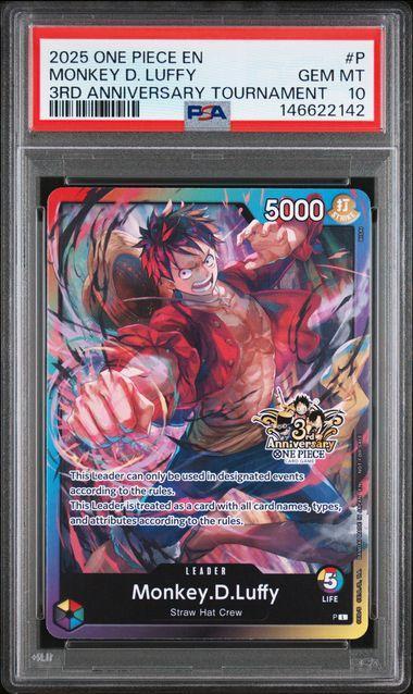 2025 One Piece 3rd Anniversary Monkey D Luffy PSA 10 142