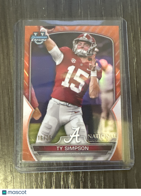 2023 Bowman U National Ty Simpson Orange /25 Alabama
