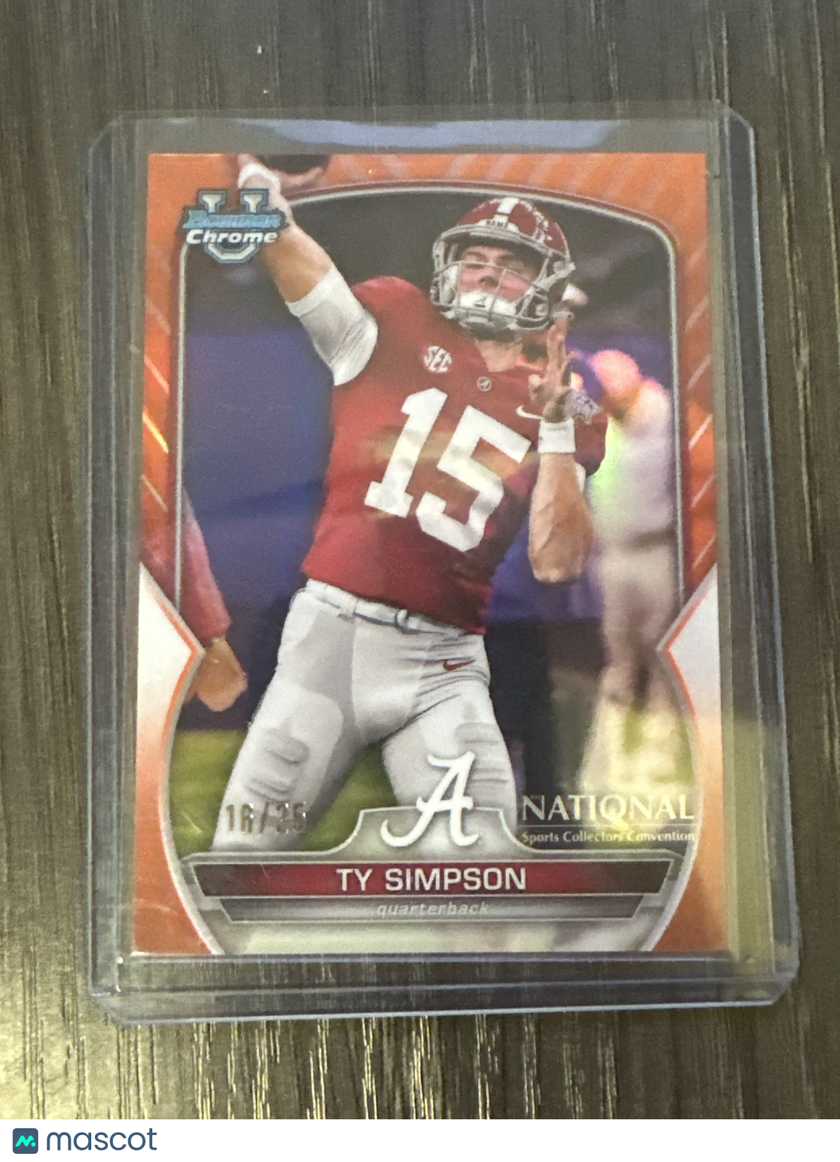 2023 Bowman U National Ty Simpson Orange /25 Alabama