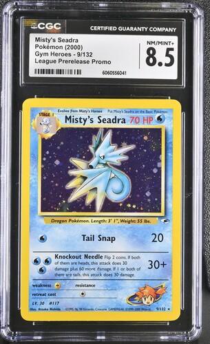 2000 Pokemon Misty's Seadra Prerelease Stamp 9 CGC 8.5