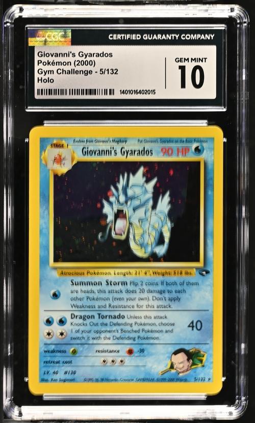 2000 Pokemon Gym Challenge Giovanni's Gyarados Holo 5 CGC 10