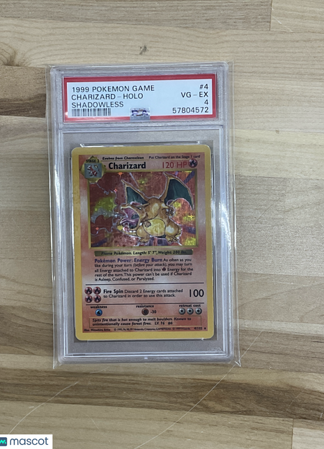 1999 Pokemon Game Charizard #4 Shadowless PSA 4