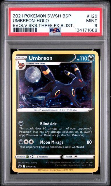 2021 Pokemon Promo Umbreon Holo SWSH129 PSA 9