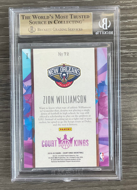 2019-20 Panini Court Kings #72 Zion Williamson BGS 9.5 Zion Williamson Beckett 9.5
