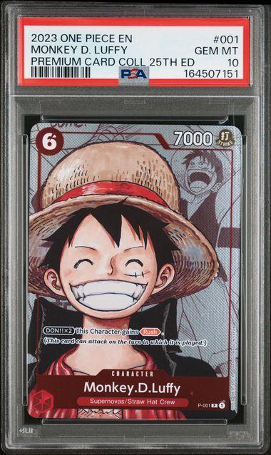 2023 One Piece Premium Card Collection 25th Edition Monkey D Luffy 001 PSA 10