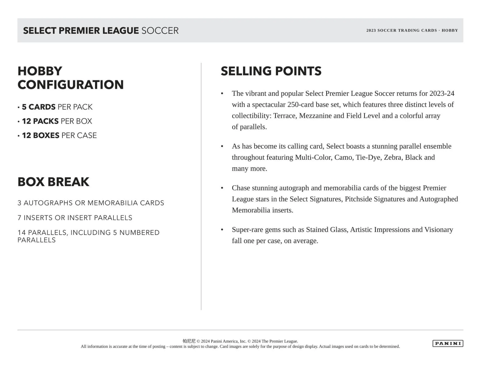 2023-24 Panini Select Premier League Hobby Box