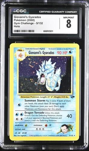2000 Pokemon Gym Challenge Giovanni's Gyarados Holo 5 CGC 8