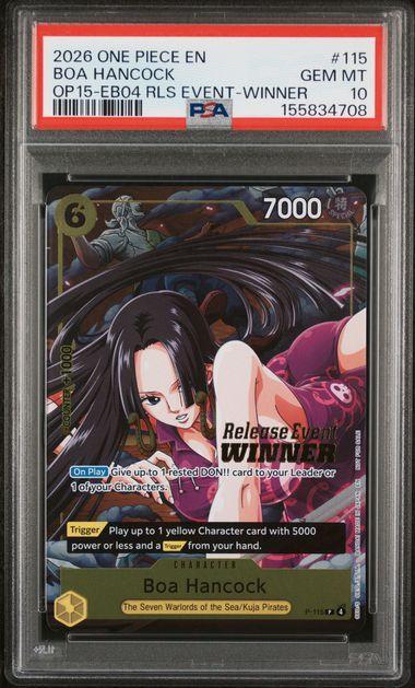 2026 One Piece OP15-EB04 RLS Event Winner Boa Hancock 115 PSA 10 708