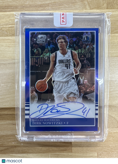 2022-23 Contenders Optic Dirk Nowitzki Blue Auto /25 Dallas