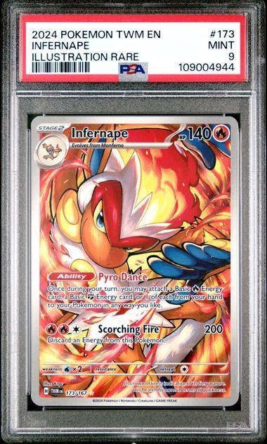 2024 Twilight Masquerade Infernape #173 Illustration Rare PSA 9