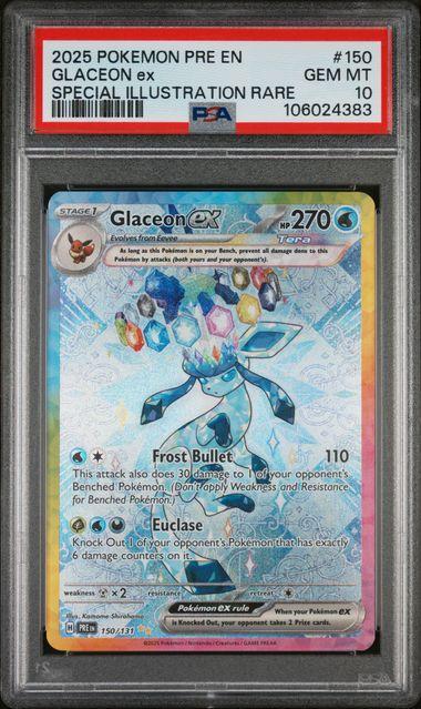 2025 Pokemon Prismatic Evolution Glaceon ex 150 PSA 10