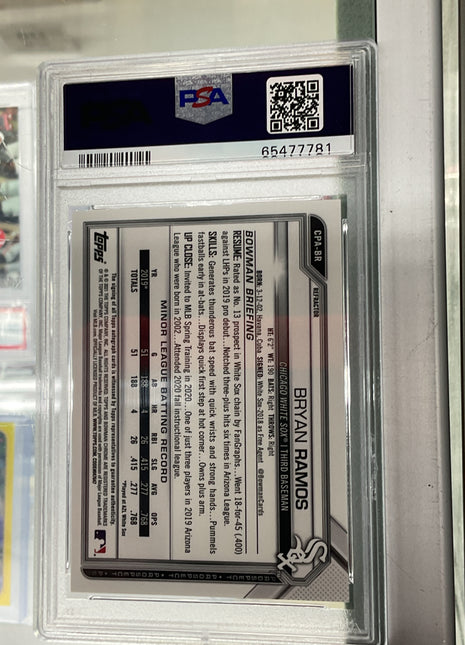 2021 Bowman Chrome Prospect Autographs Bryan Ramos Refractor #CPABR PSA 10
