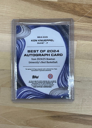 2024/25 Bowman Best Kon Knueppel Yellow Auto /75 Duke