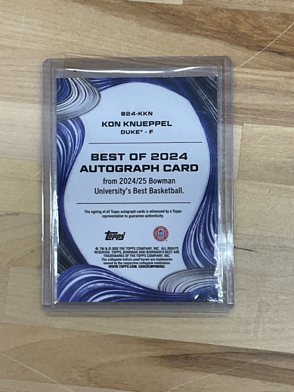 2024/25 Bowman Best Kon Knueppel Yellow Auto /75 Duke