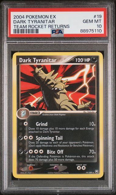 2004 Pokemon Team Rocket Returns Dark Tyranitar 19 PSA 10