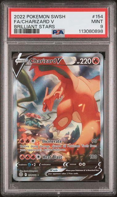 2022 Pokemon Brilliant Stars Charizard V 154 PSA 9